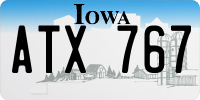 IA license plate ATX767