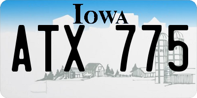 IA license plate ATX775