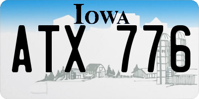 IA license plate ATX776
