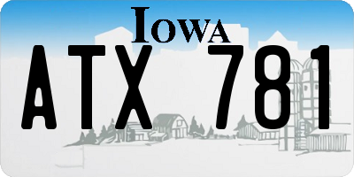 IA license plate ATX781