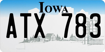 IA license plate ATX783