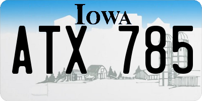 IA license plate ATX785