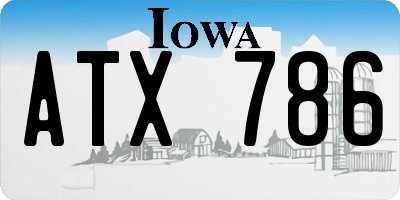 IA license plate ATX786