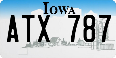 IA license plate ATX787