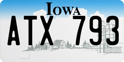 IA license plate ATX793