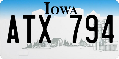 IA license plate ATX794