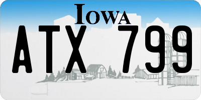 IA license plate ATX799