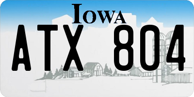 IA license plate ATX804