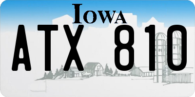 IA license plate ATX810