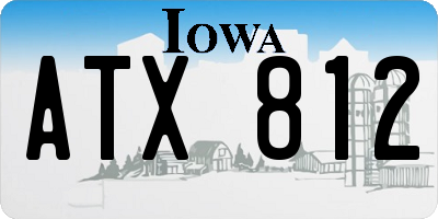 IA license plate ATX812