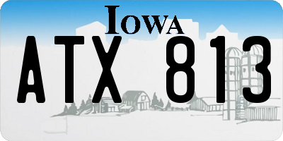 IA license plate ATX813