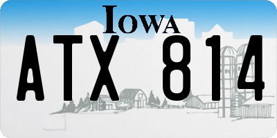 IA license plate ATX814