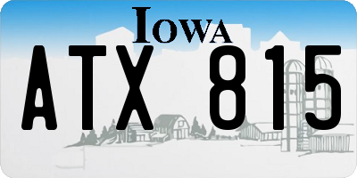 IA license plate ATX815