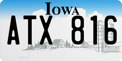 IA license plate ATX816