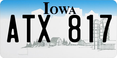 IA license plate ATX817