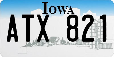 IA license plate ATX821