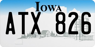 IA license plate ATX826