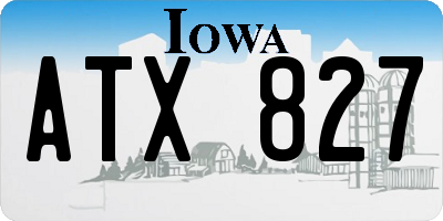 IA license plate ATX827