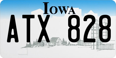 IA license plate ATX828