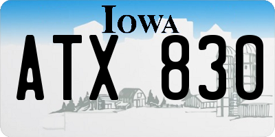 IA license plate ATX830