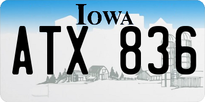 IA license plate ATX836