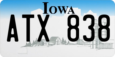 IA license plate ATX838