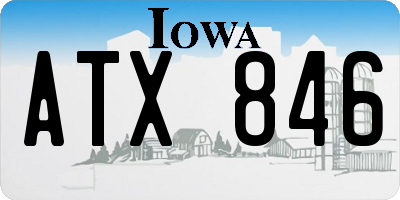 IA license plate ATX846