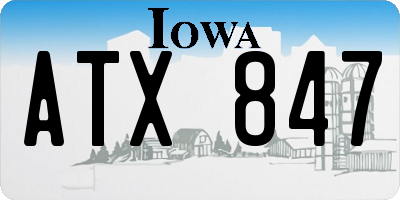 IA license plate ATX847