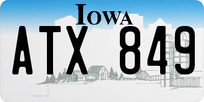 IA license plate ATX849