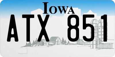IA license plate ATX851