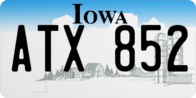 IA license plate ATX852