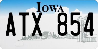 IA license plate ATX854