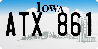 IA license plate ATX861