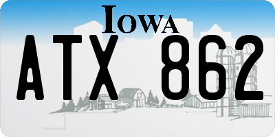 IA license plate ATX862