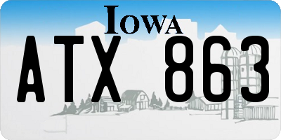 IA license plate ATX863