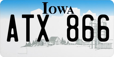 IA license plate ATX866