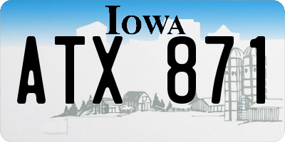 IA license plate ATX871