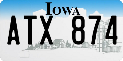 IA license plate ATX874