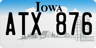 IA license plate ATX876