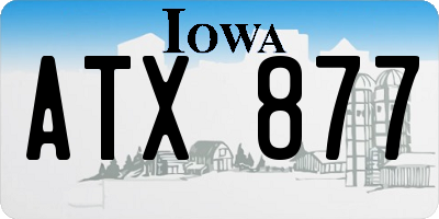 IA license plate ATX877