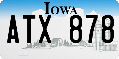 IA license plate ATX878