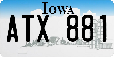 IA license plate ATX881