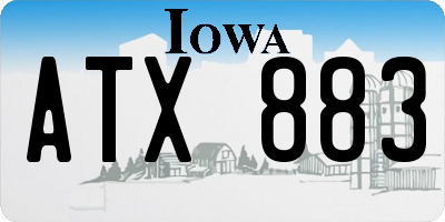 IA license plate ATX883