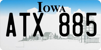 IA license plate ATX885