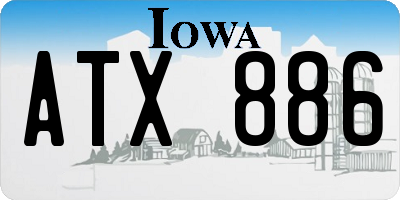 IA license plate ATX886