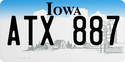 IA license plate ATX887