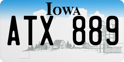 IA license plate ATX889