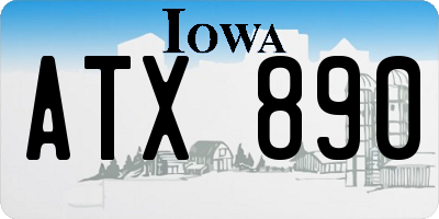 IA license plate ATX890
