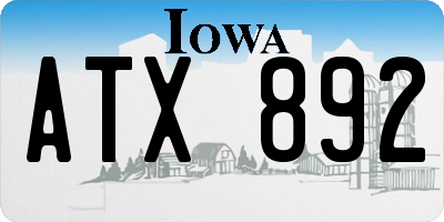 IA license plate ATX892