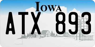 IA license plate ATX893
